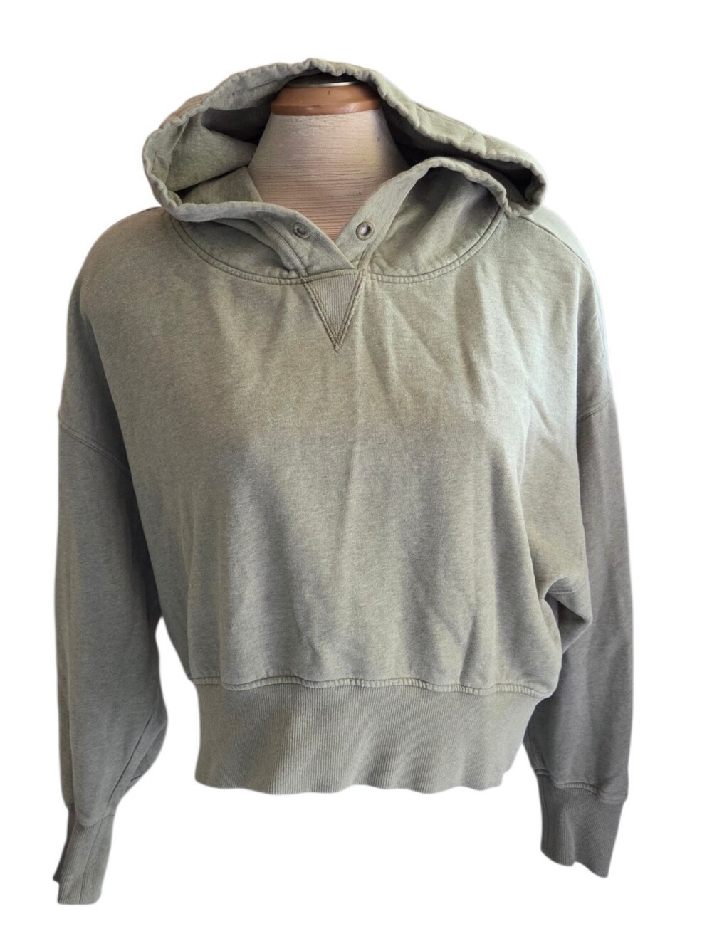 Dorothee Schumacher Oversized Sage Green Hooded Cropped Pullover Size 3 (M)